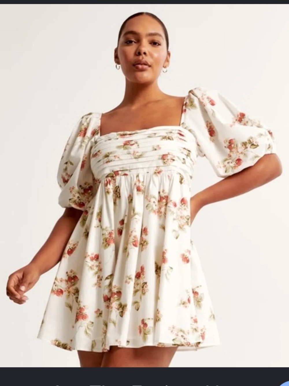 Abercrombie & Fitch Women's Emerson Poplin Puff Sleeve Mini Dress Size ST